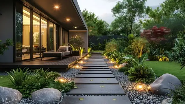 modern gardens , modern garden wall 