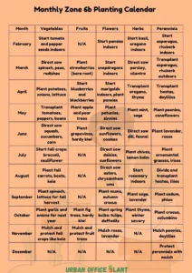 Zone 6b Planting Schedule