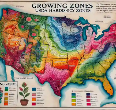 hardiness zones , growing zone map