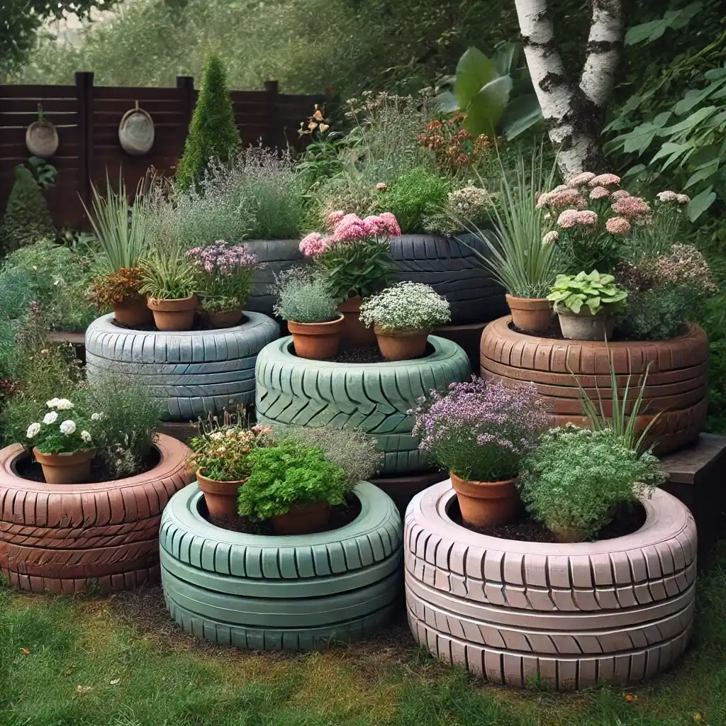 Tire planters , used tires for planters