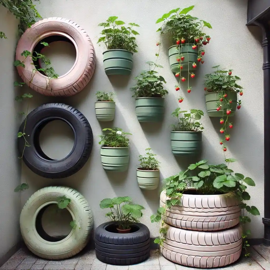 Vertical Tire Garden Ideas